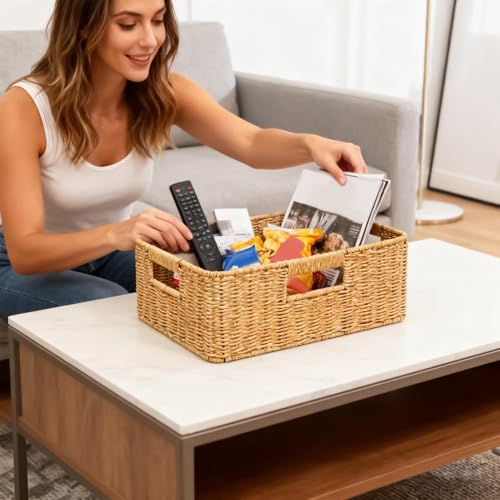 Cesta Organizadora Impermeable de Rattan Falso para Cocina 3