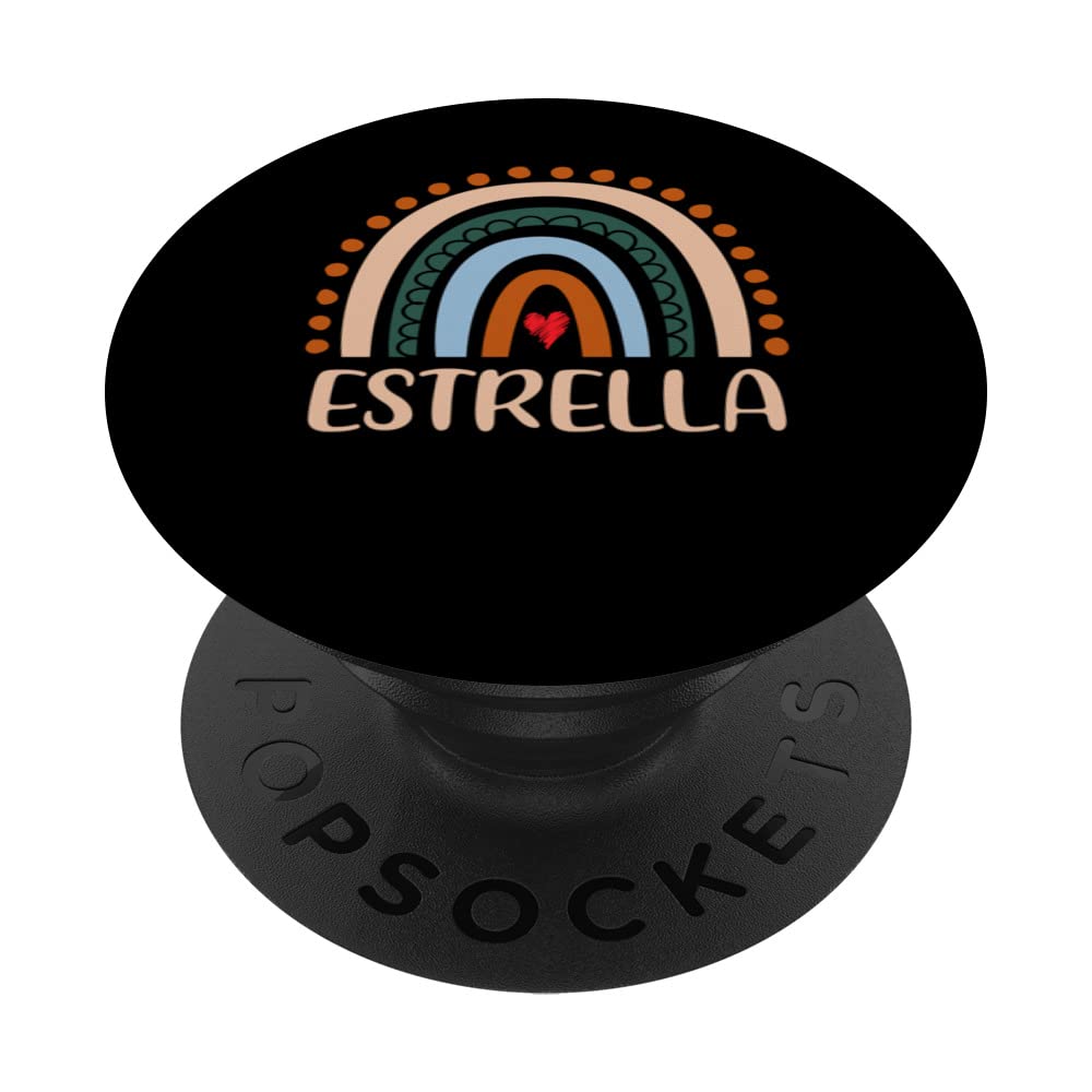 Estrella Name Personalized Funny Women Rainbow Estrella PopSockets Swappable PopGrip