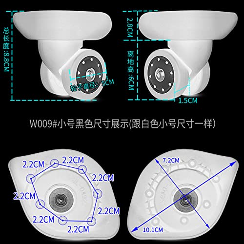 Replacement Luggage Wheel Repair Suitcase Bag Parts Spinner Wheels Casters for Travel Customs Box W009S-YF (White)2