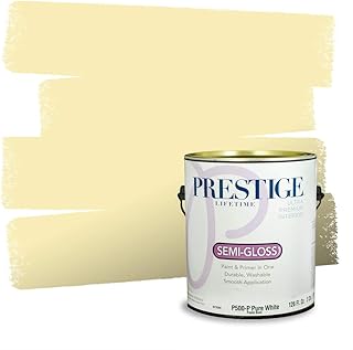 PRESTIGE Paints P500-P-3008-4BVP Paint and Primer In One, Lemon Butter, ...