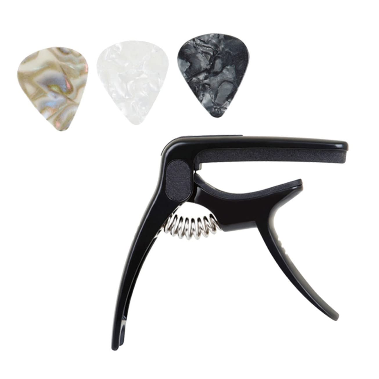 Yardwe 1set Metal Guitar Sandhi Clip Silicone Plectrum Guitar Tuning Accessory Guitar Capo Picks for Electric/acoustic Guitars
