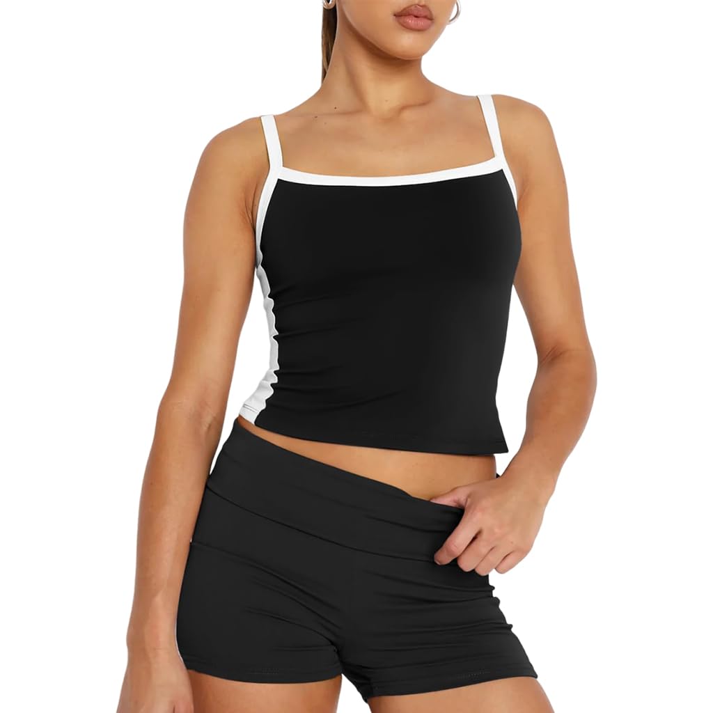 palay Women Tank Top Fashion Black Tanktop Close-fitting Tanktop, M-picture-14