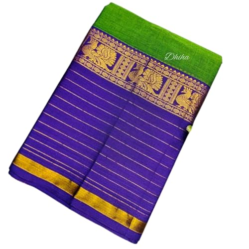 Image of Narayanpet Pure Cotton Avani Border Saree for Women with Running Blouse | Tassels | Traditional Woven Solid Design | Handloom Weave