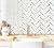 DICOFUN 10-Sheet Herringbone Tile Peel and Stick Backsplash, Polished White Marble PVC Mixed Metal Gold Stick on Backsplash for Kitchen and Bathroom Wall