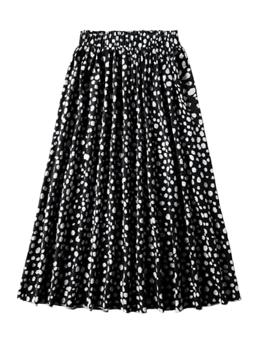 Women's Vintage All Over Print A Line High Waist Flare Flowy Casual Midi Skirts2