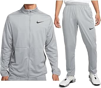 NIKE(ナイキ) スポーツウェア DF エピック ニット ジャージ ジャケット × パンツ 上下セット メンズ 薄手 国内正規品 DM6594-073×DM6598-073 グレー
