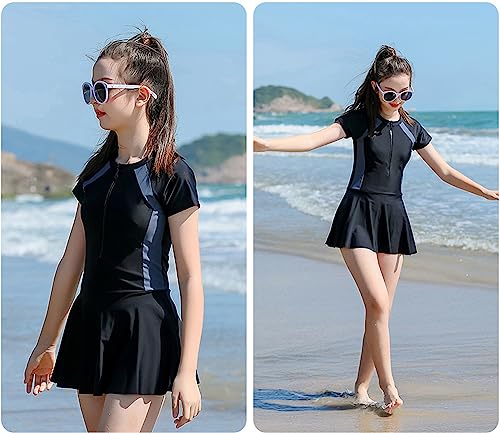 Image of KORADI Girls Swimsuits Rash Guard Swim Set Kids Two-Piece Bathing Suits Teen Swimwear Beach Shorts Sun Protection Swim Shirts