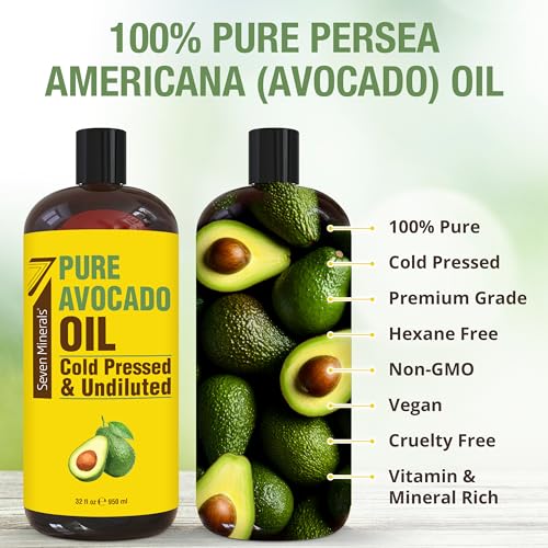 NEW-Cold-Pressed-Avocado-Oil-For-Hair-Skin-Face-Big-32oz-Premium-Grade-Hexane-Free-100-Pure-GMO-Free-Non-Greasy-Carrier-Oil-for-Natural-Hair-and-Skincare-Great-with-Essential-Oils