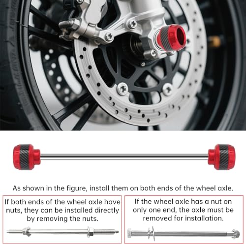 Image of Windance 4pcs Universal Fork Frame Sliders Crash Protectors Wheel Crash Protector Falling Protection Safety Gear for Motorcycles Motorbikes Moped Scooters (Red)