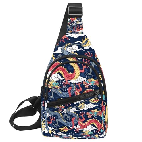 Bandolera cruzada de dragón chino: comodidad ajustable para tu día a día