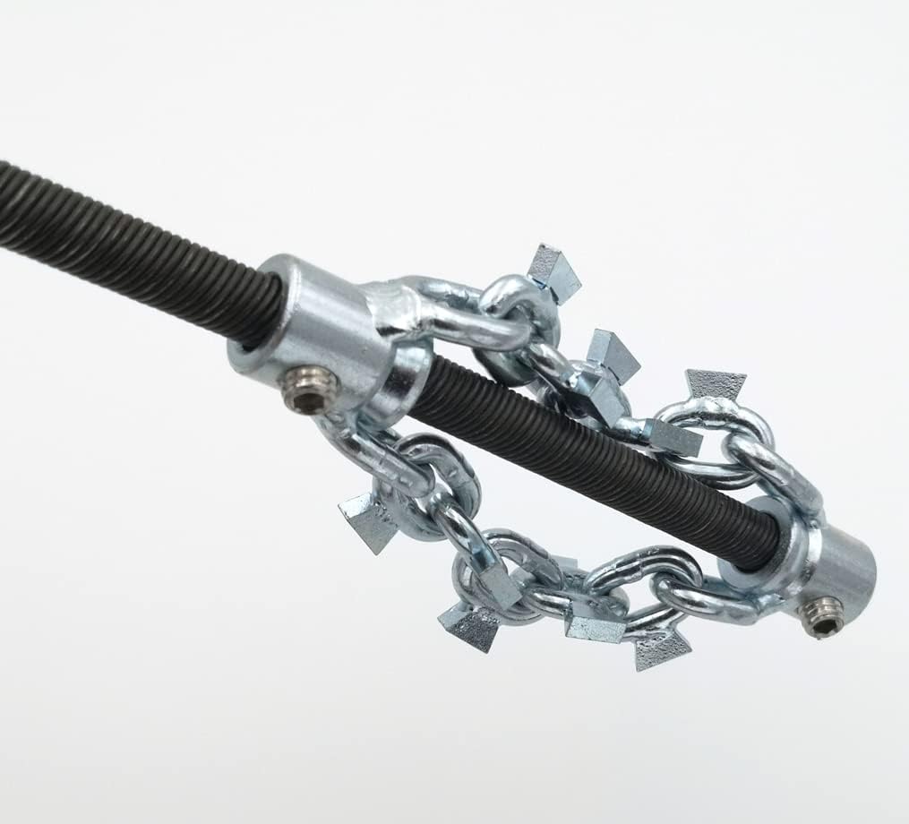 with carbide-tip drain cleaning cutter DN50mm pipe snake cleaner 8mm flexible shaft cable sewer rotary collision chain
