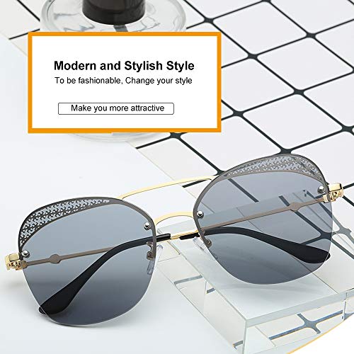 KKmoon Óculos de sol unissex da moda Óculos de sol sem moldura UV 400 Lente de proteção com gradient