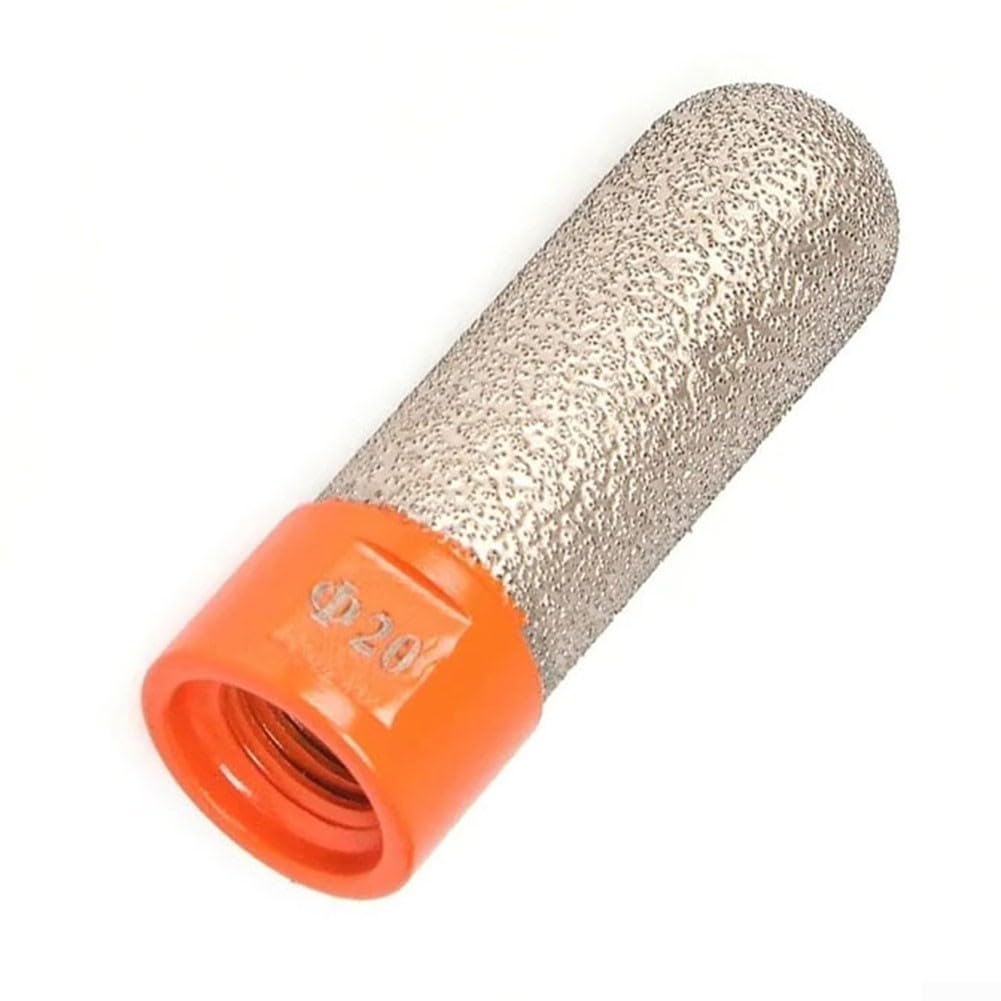 Embout à bout sphérique brasé sous vide de 20 mm, tête de meulage de fil, fraise en carbure pour marbre, granit, finition des bords de carrelage, chanfreinage, ébavurage (orange)