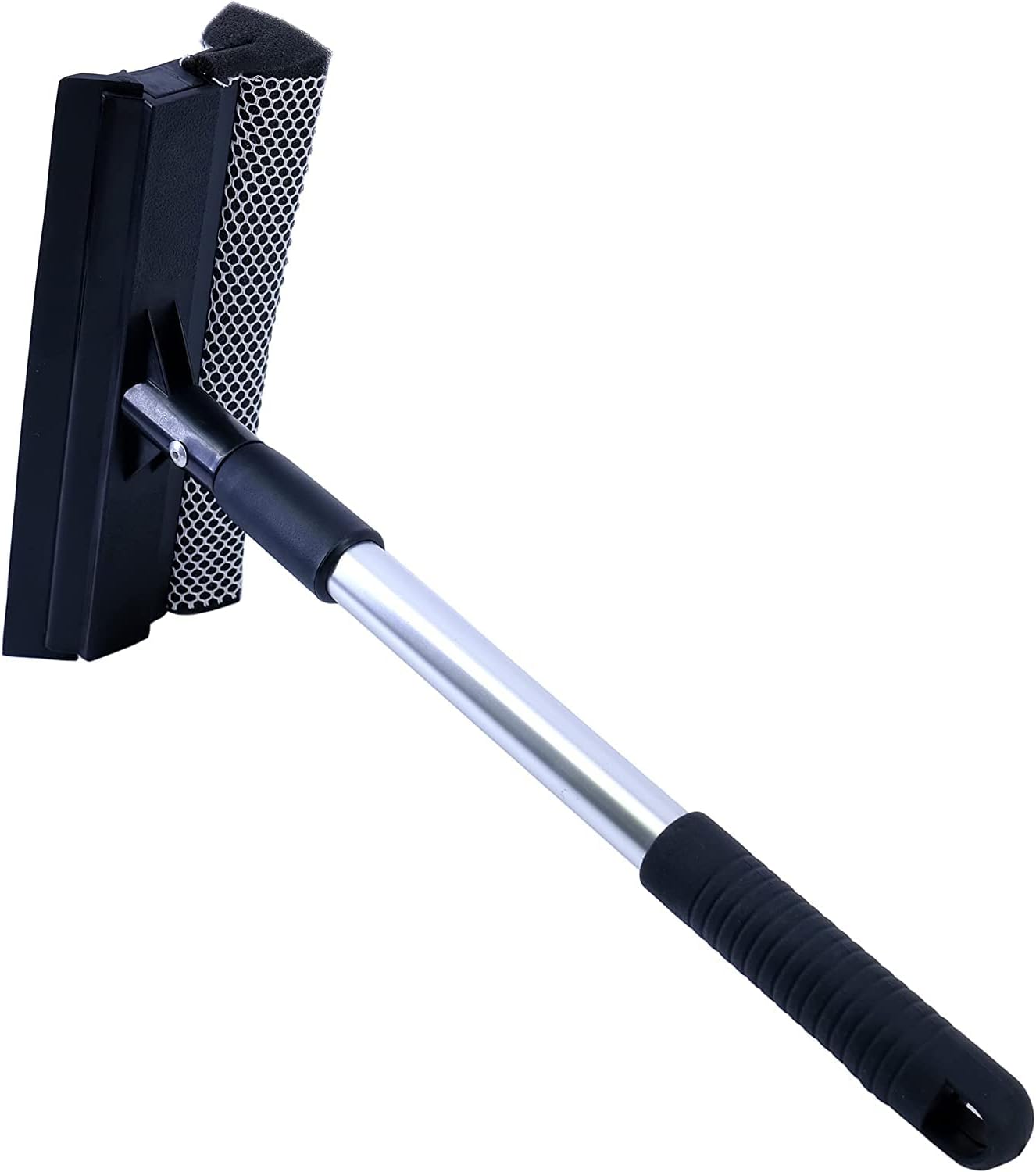 Orchid M Window Squeegee for Car Windshields and Window Cleaning Tool, Extendable Aluminum Handle 18-30 in. (Black)