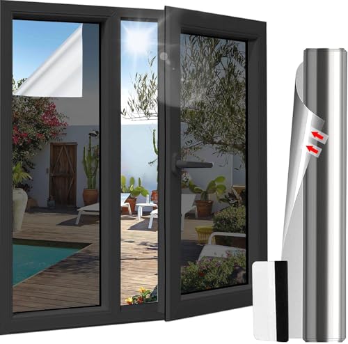 Antrect Sichtschutzfolie Fenster Blickdicht von Außen UV Folie Fenster...