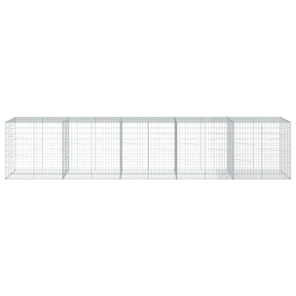 Gabione mit Deckel Gabione Steingabionen Steinkorb Gabionen Wand Drahtkorb Draht Mauer 500x100x100 cm Verzinktes Eisen