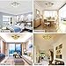 Ganeed Crystal Ceiling Light,Modern Flush Mount Lights Fixture,Square Crystal LED Ceiling Lighting Chandelier for Dining Living Room Bedroom(36W/3000-6500K)