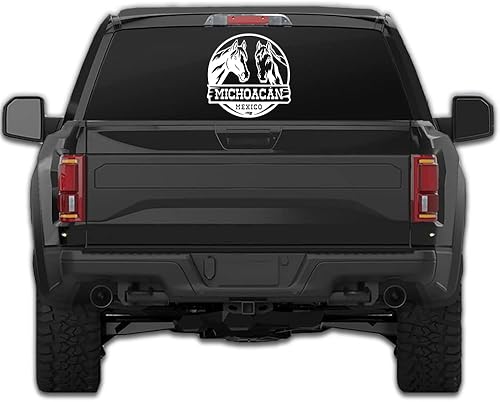 Miniatura 2 de Adhesivo de Michoacán México para Trocas De Rancho Calcomania para Autos Mexico Calcomanías para camiones Diseño Ranchero con Caballos Personalizada