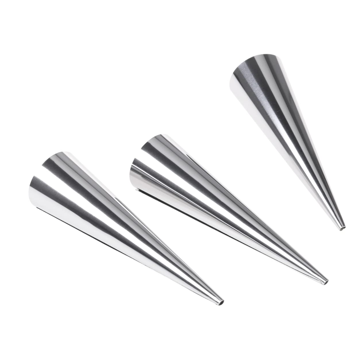 COLLBATH 3 Pack Large Stainless Steel Croissants Horn Cake Baking Heat for Diy Baking