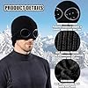 HTTDSLF Unisex Beanie Hat, Winter Warm Knitted Beanie Hat,Windproof Skull Cap for Outdoor Sport,Windproof Thermal Soft Lining Skiing Hiking Running Beanie with Detachable Goggles Black #3