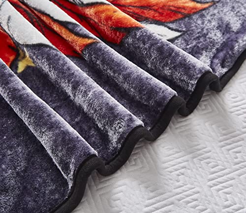 Regal Comfort Faux Fur Printed Throw Blanket - Soft Blanket For Bed And Sofa- Plush Decorative Throw Blankets For Men And Women - Eagle With Flag Feathers #TOP3