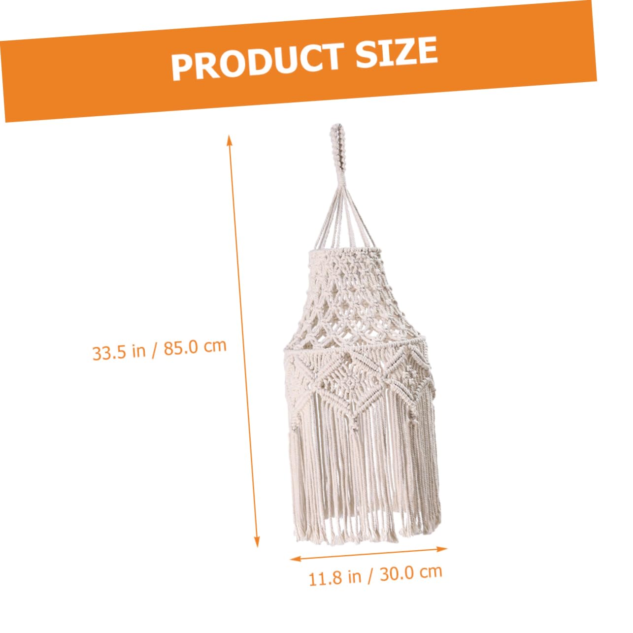 Gewebter Lampenschirm aus Baumwolle im Boho Stil mit Quasten