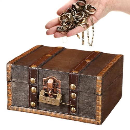 Scatola portaoggetti squisita: questo splendido portagioie vintage presenta un design retrò con una splendida finitura superficiale che trasuda eleganza classica. Decorato con una splendida decorazione in metallo color bronzo, è la soluzione perfetta per riporre tutti i tuoi preziosi pezzi e una splendida opera d'arte.