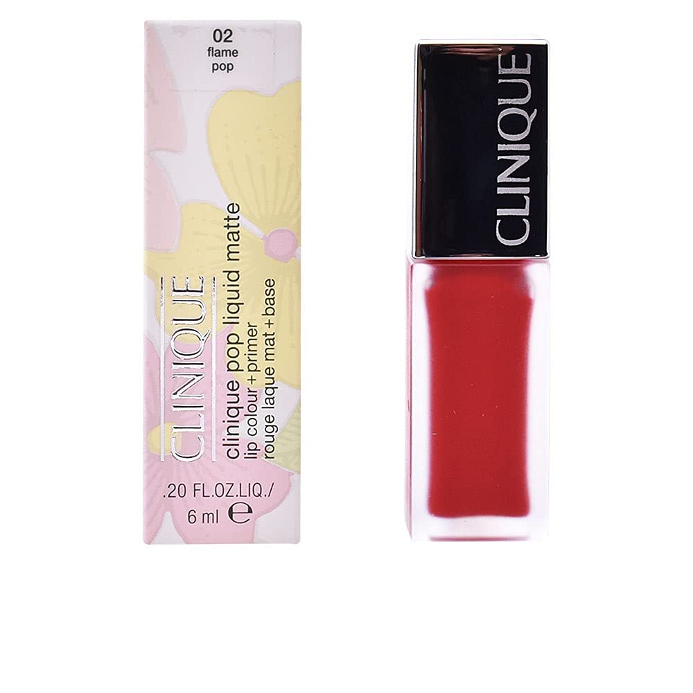 Clinique Pop Liquid Matte Lip Colour 02 Flame Pop Ruj 1 Paket (1 X 6 Ml)