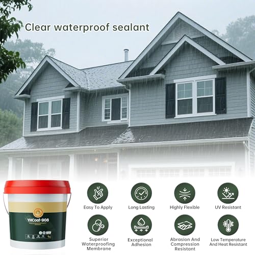 Image of 35 oz Transparent Waterproof Coating, Clear Liquid Sealant Invisible Waterproofing Adhesive Leak Repair Agent for Concrete, Wall, Wood, Brick, Water-Based Outdoor & Indoor Paint Sealer 1KG