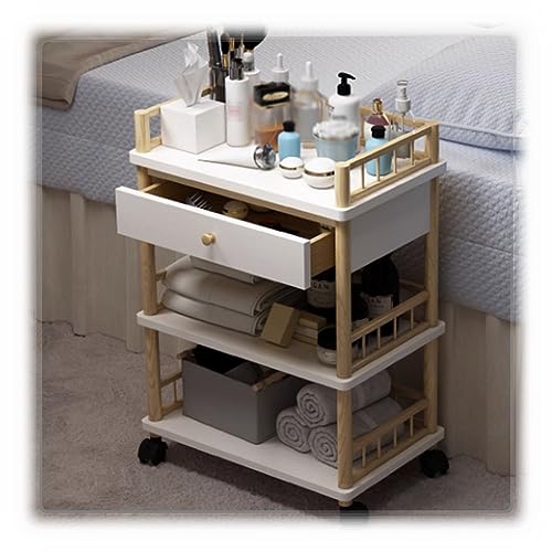 Chariot de barbier mobile en bois blanc pour organiser vos ateliers de peinture et salons
