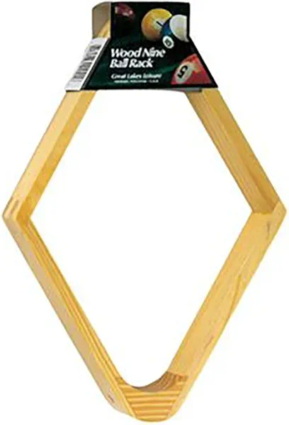 Viper Billiard/Pool Table Accessory: 9-Ball Rack, Hardwood Diamond, Holds Standard 2-1/4" Sized Balls