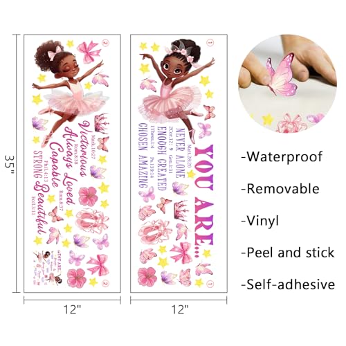 Vinilos Decorativos Mfault Black Girl Ballerina 35x12 pulg miniatura 2