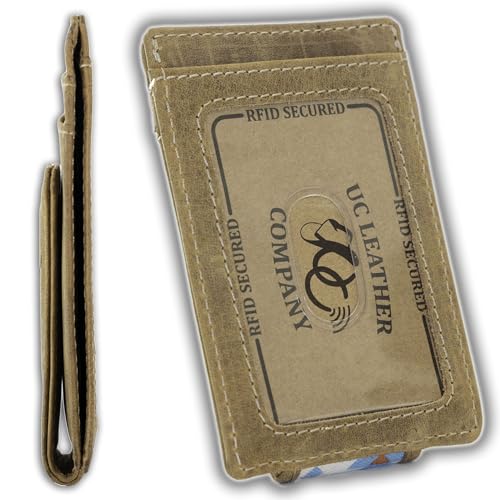 Full-Grain Leather Front Pocket Wallet with RFID Protection, Slim Design, Multiple Card Slots, Aztec Brown Black (Aztec)2