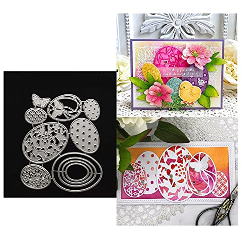 7pcs/Set Easter Eggs Metal Die Cuts,Flower Butterfly Eggs Frame Cutting Dies Stencils DIY Crafts Cards Cuts for DIY Embossing Card Making Photo Decorative Paper Dies Scrapbooking - Thumbnail 7