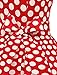 Dressystar 1956 Women Vintage Cocktail Dress 1950s Retro Rockabilly Prom Dresses Cap-Sleeve Red White Dot B 2XL