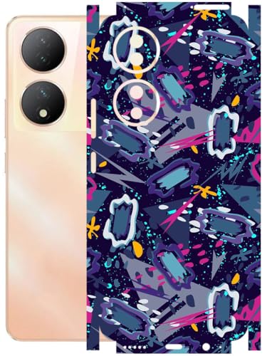 Image of AtOdds - Full Body Back Screen Guard Protector Film - Lamination Wrap Skin Sticker Compatible with VIVO Y100A | Scratchproof Matte Finish (Abstract)
