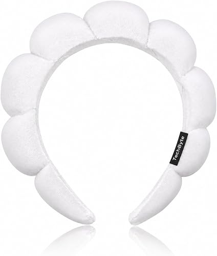 Spa Headband - Ultra-Absorbent Microfiber Sponge - Non-Slip Bubble - Ultra-Absorbent Terry Cloth - Soft Sponge - Non-Slip Elastic -No-Pull/Snag - All Hair Types - Flexible/Durable