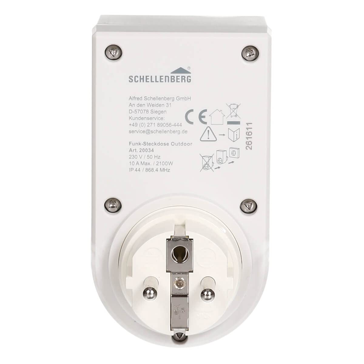 Schellenberg 20034 - Presa radio Smart Home per esterni, colore: Bianco