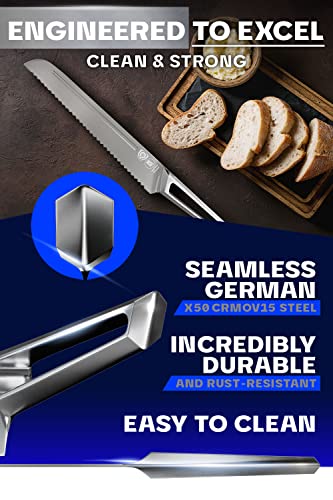 DALSTRONG Bread Knife - 8" - Crusader Series - Forged High-Carbon German Stainless Steel - w/Magnetic Sheath - NSF Certified - Image 5