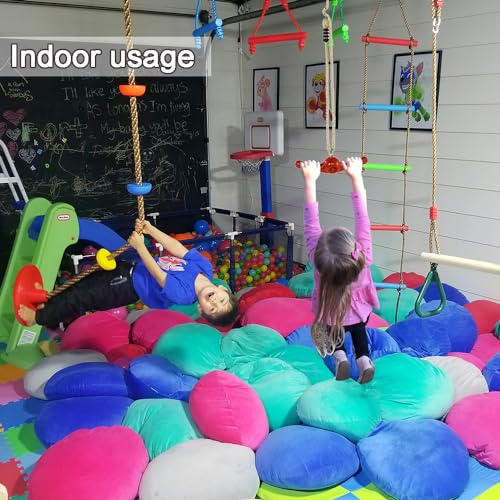 AMYESE Swing Spins - 360°Spinner Swing for Kids Boys Girls Indoor Outdoor Twister Activity, Flip Swings Toy for Children Teens Exercise, Build Body Strength, Basement Playground Backyard Fun, Blue - image 5
