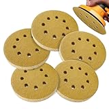 50 Stück 125mm Klett Schleifpapier, 60 Körnung 5 Zoll 8-Loch Rund Klett Schleifpapier 8 loch schleifpapier Schleifmittel für Exzenterschleifer