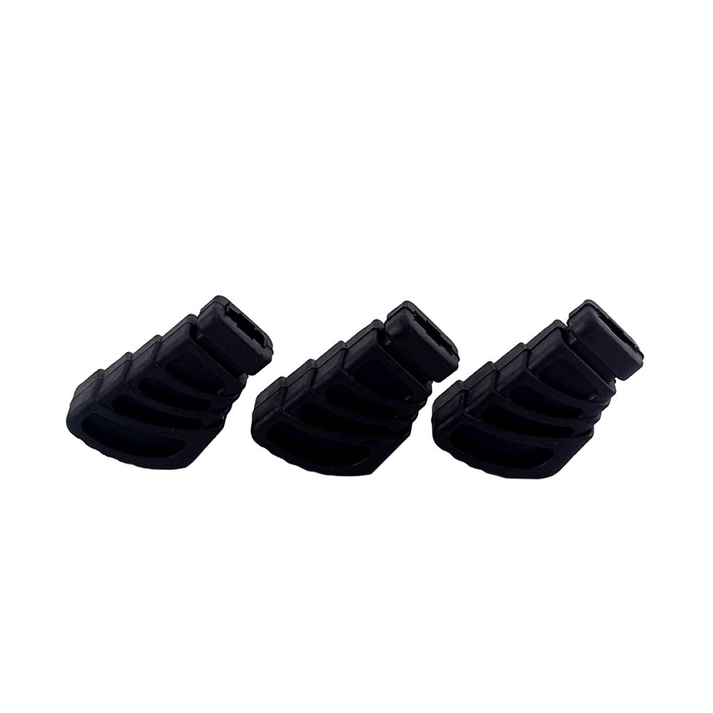 Alnicov Lot de 3 pieds de rechange en caoutchouc pour batterie à montage simple Noir
