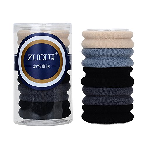 LvDD Hair Ties Band Rope Seamless High Elastic Ponytail Holders Scrunchie (Large, 5)