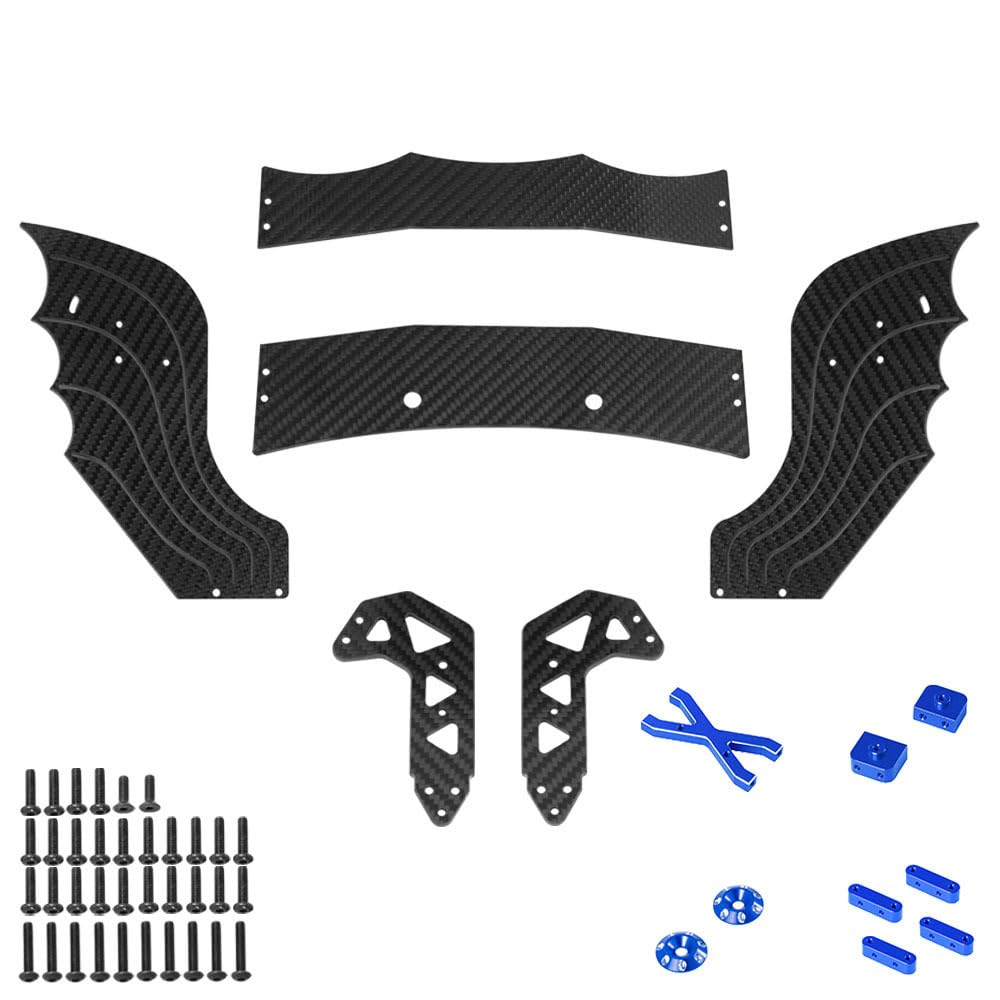 Carbon Fiber Rear Tail Wing Set Upgrade Parts for ARRMA F1 Limitless 1/7 RC Car