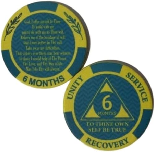 Miniatura 6 de (12) Paquete de fichas AA mensuales de póquer 24 horas recién llegado 1-11 meses AA 1 mes Chip hasta Alcohólicos Anónimos 11 meses