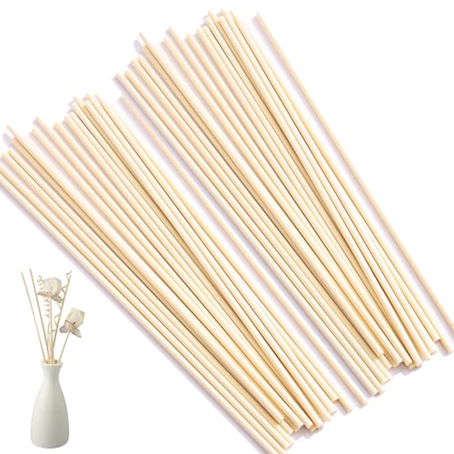 50 Piezas Varillas ambientador,ambientador Varillas,Varillas Recambio,Ratán de Madera,Caña Aroma de Aceite Recambio,para El Hogar,Oficina,Dormitorio,25cm*3mm