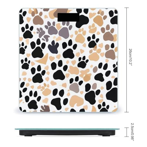 Báscula digital de vidrio templado con diseño de patas de perro miniatura 2