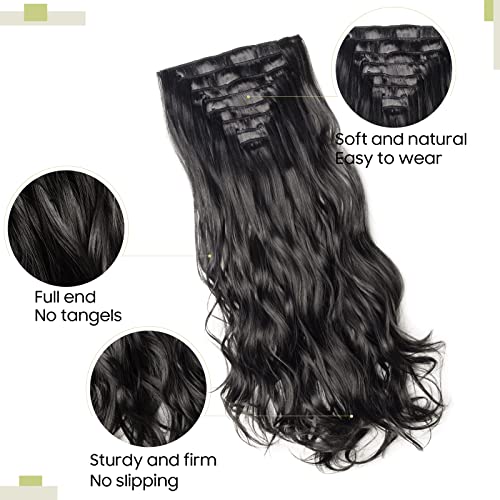 S-noilite Set 8pcs Clip in Hair Extensions