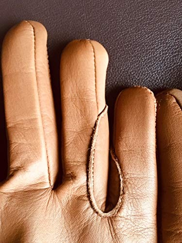 Gants d'équitation pour homme en cuir véritable et coton de qualité supérieure Marron clair