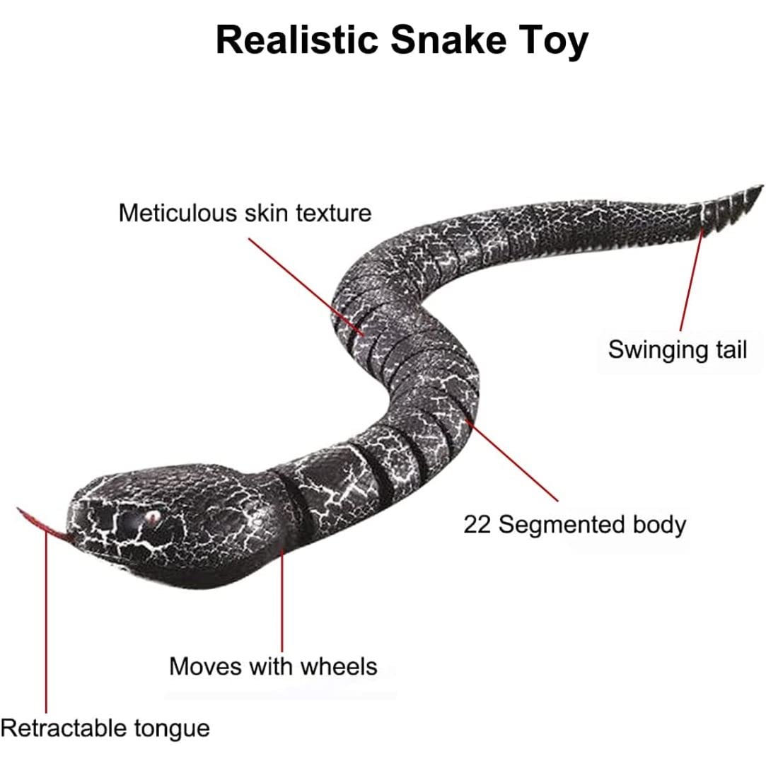 Jouet Serpent télécommandé réaliste de 16 Pouces, Rechargeable, pour Cadeau d'anniversaire, Halloween, Serpent Iguane réaliste, télécommandé
